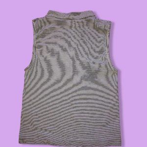 striped crew neck cropped tank top